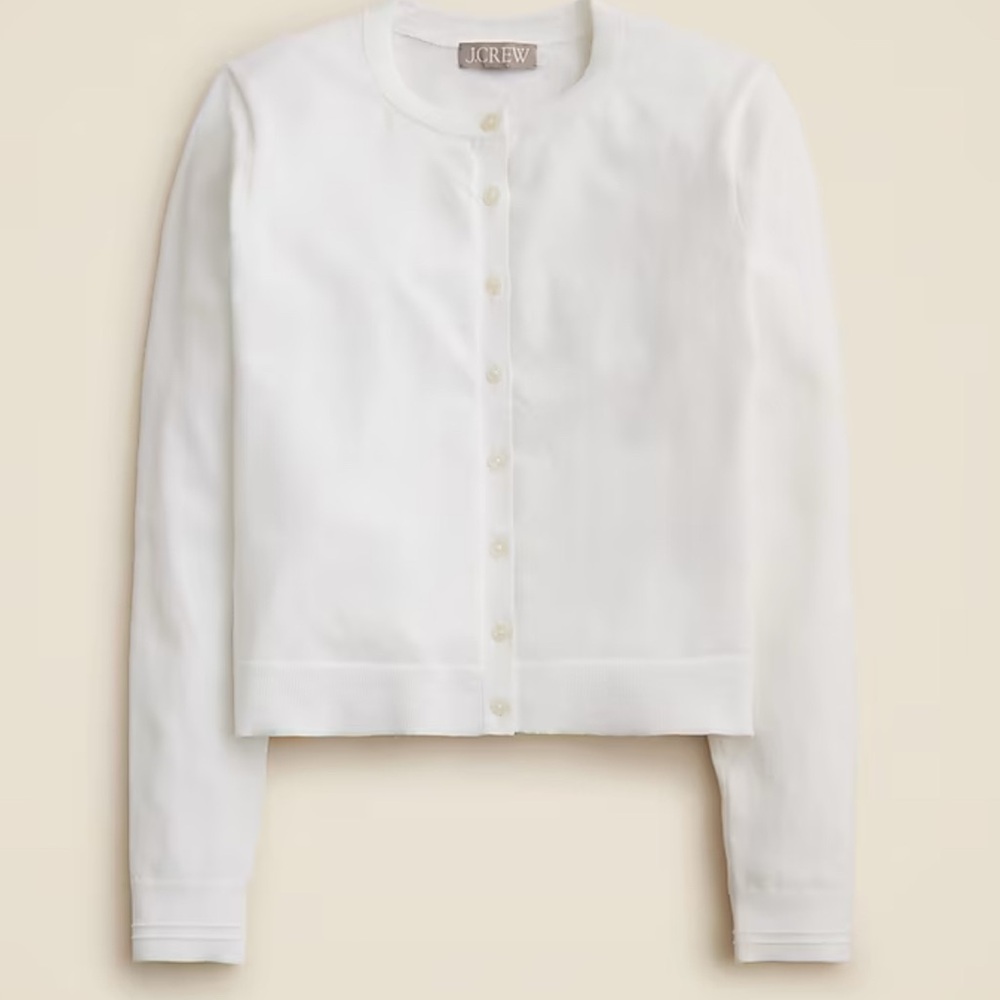 J.Crew White Button-Up Cardigan